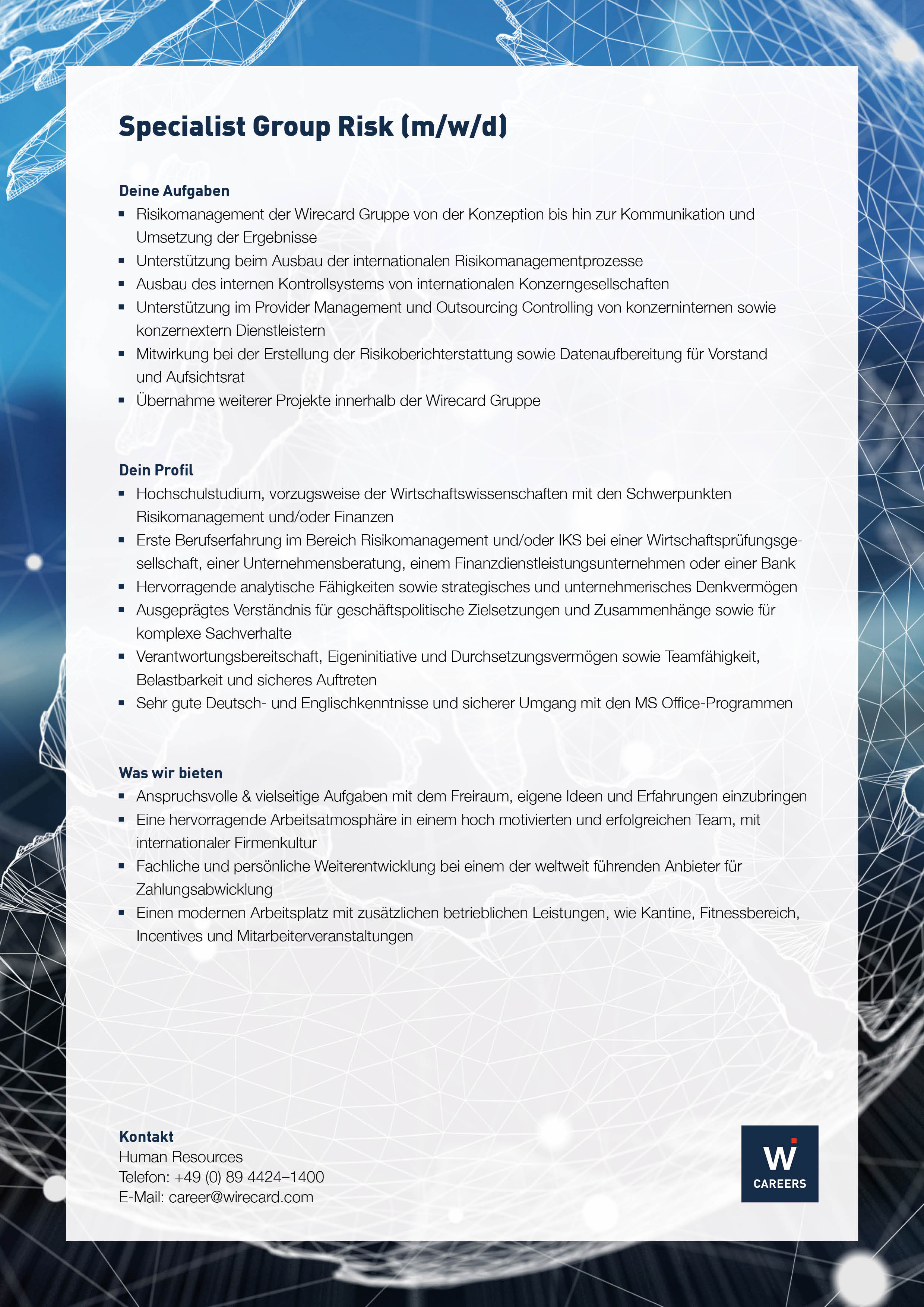 Specialist Group Risk M F X Career Competence